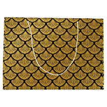 Art Déco Meerjungfrauenskala - Schwarz & Gold