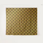 Art Déco Meerjungfrauenskala - Schwarz & Gold Wandteppich (Vorderseite (Horizontal))