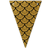 Art Déco Meerjungfrauenskala - Schwarz & Gold Wimpelkette (Zweite Fahne)