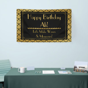 Art Déco Meerjungfrauenskala - Schwarz & Gold zum  Banner