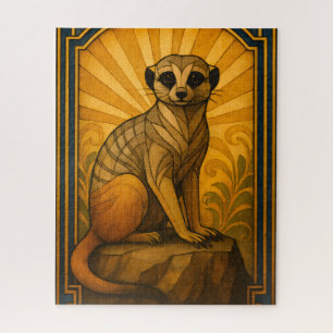 Art Deco Meerkat Illustration Puzzle
