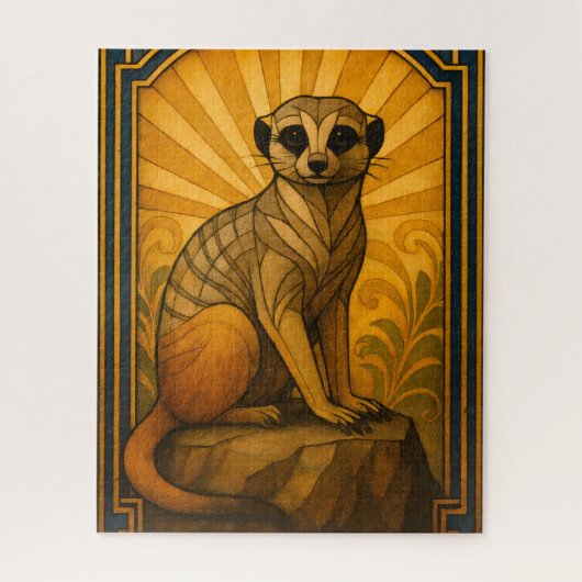 Art Deco Meerkat Illustration Puzzle (Vertikal)