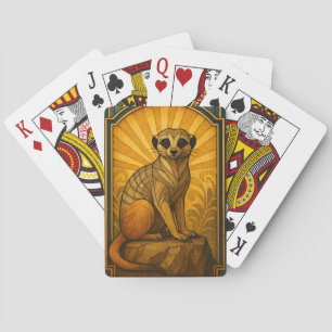 Art Deco Meerkat Illustration Spielkarten