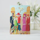 Art Deco Menschen und Mode Dankeskarte (Stehend Vorderseite)