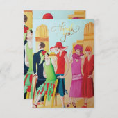 Art Deco Menschen und Mode Dankeskarte (Vorne/Hinten)