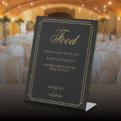 Art Deco Menü für Schwarz und Gold Sockelschild