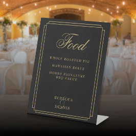 Art Deco Menü für Schwarz und Gold Sockelschild