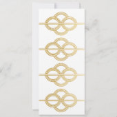 Art Deco Menü Gold White Wedding Empfang Einladung (Rückseite)