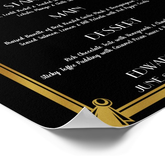 Art-Deco-Menü-Poster Poster (Ecke)