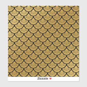 Art Deco Mermaid Scales Custom Cut Vinyl Stickers Aufkleber