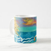 Art Deco Mermaid und Octopus-Tasse Kaffeetasse (Vorderseite Links)