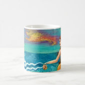 Art Deco Mermaid und Octopus-Tasse Kaffeetasse (Mittel)
