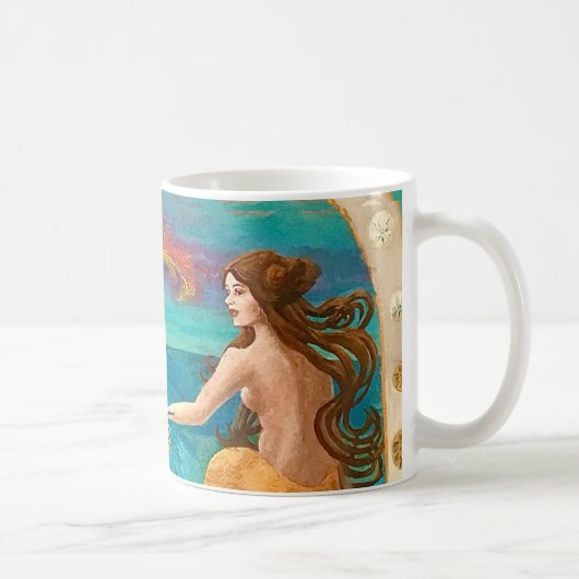 Art Deco Mermaid und Octopus-Tasse Kaffeetasse (Rechts)