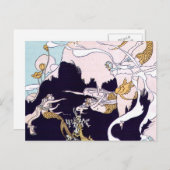 Art Deco Mermaids Postkarte (Vorne/Hinten)