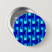 Art Deco Metallic Geometric - Cobalt Blue Button (Vorne & Hinten)