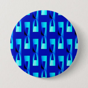 Art Deco Metallic Geometric - Cobalt Blue Button