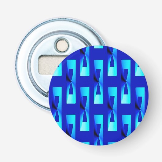 Art Deco Metallic Geometric - Cobalt Blue Flaschenöffner (Vorderseite)