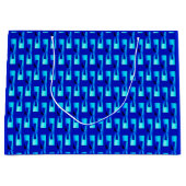 Art Deco Metallic Geometric - Cobalt Blue Große Geschenktüte (Vorderseite)