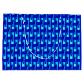 Art Deco Metallic Geometric - Cobalt Blue Große Geschenktüte (Rückseite)