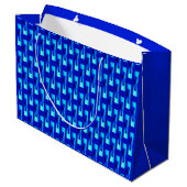 Art Deco Metallic Geometric - Cobalt Blue Große Geschenktüte (Rückseite Schrägansicht)