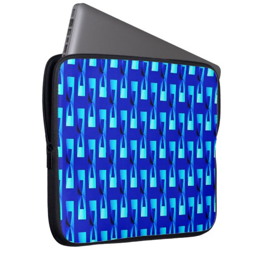Art Deco Metallic Geometric - Cobalt Blue Laptopschutzhülle (Vorne Rechts)