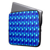 Art Deco Metallic Geometric - Cobalt Blue Laptopschutzhülle (Vorderseite Links)