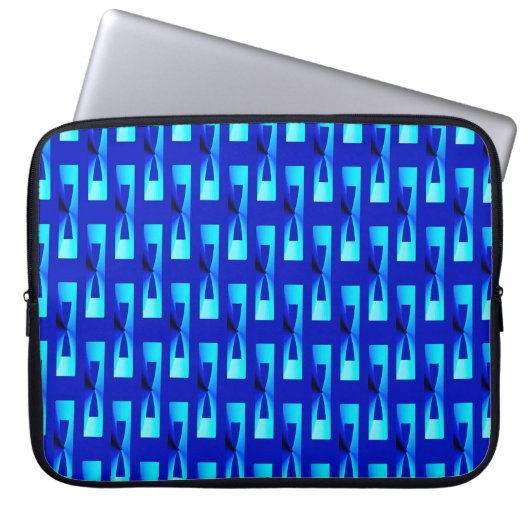 Art Deco Metallic Geometric - Cobalt Blue Laptopschutzhülle (Vorderseite)