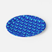 Art Deco Metallic Geometric - Cobalt Blue Pappteller (Schrägansicht)