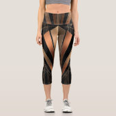 Art Deco Metallic Geometric Elegance Capri Leggings (Vorderseite)