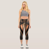 Art Deco Metallic Geometric Elegance Capri Leggings (Vorderseite)