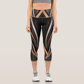 Art Deco Metallic Geometric Elegance Capri Leggings (Vorderseite)