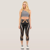 Art Deco Metallic Geometric Elegance Capri Leggings (Vorderseite)