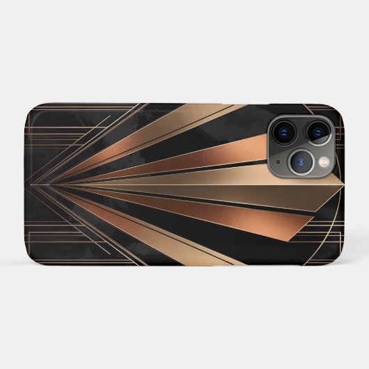 Art Deco Metallic Geometric Elegance Case-Mate iPhone Hülle (Rückseite (Horizontal))