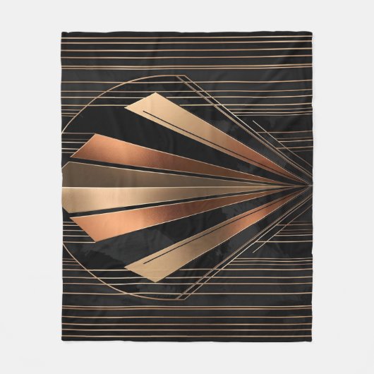 Art Deco Metallic Geometric Elegance Fleecedecke (Vorderseite)