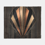 Art Deco Metallic Geometric Elegance Fleecedecke (Vorderseite (Horizontal))