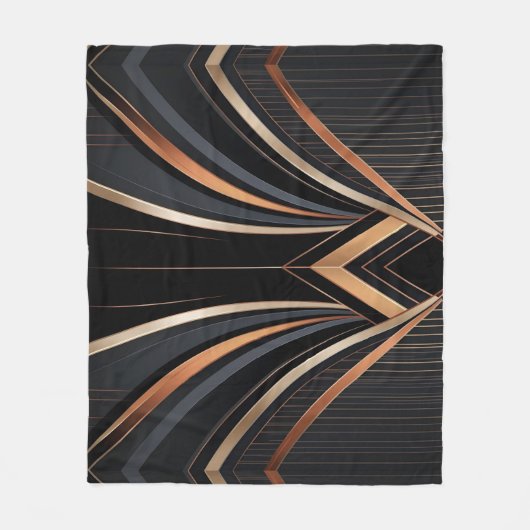 Art Deco Metallic Geometric Elegance Fleecedecke (Vorderseite)