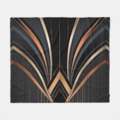 Art Deco Metallic Geometric Elegance Fleecedecke (Vorderseite (Horizontal))