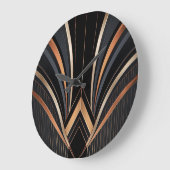 Art Deco Metallic Geometric Elegance Große Wanduhr (Winkel)