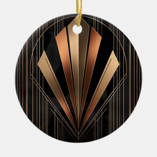 Art Deco Metallic Geometric Elegance Keramik Ornament (Vorne)