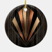 Art Deco Metallic Geometric Elegance Keramik Ornament (Hinten)