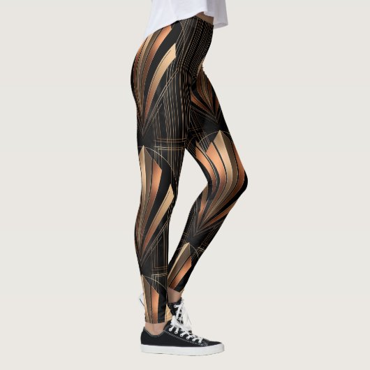 Art Deco Metallic Geometric Elegance Leggings (Rechts)