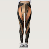 Art Deco Metallic Geometric Elegance Leggings (Vorderseite)