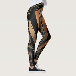 Art Deco Metallic Geometric Elegance Leggings