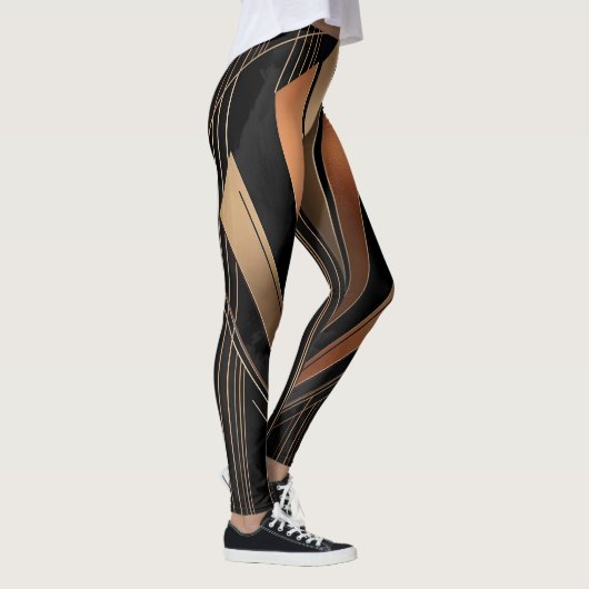 Art Deco Metallic Geometric Elegance Leggings (Rechts)