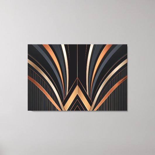 Art Deco Metallic Geometric Elegance Leinwanddruck (Vorderseite)