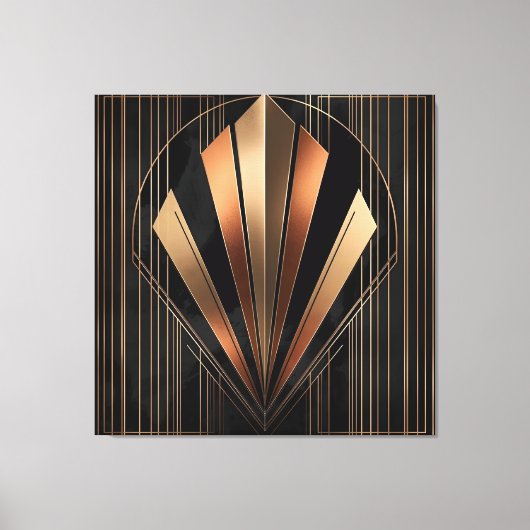 Art Deco Metallic Geometric Elegance Leinwanddruck (Vorderseite)
