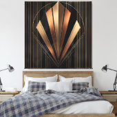 Art Deco Metallic Geometric Elegance Leinwanddruck (Insitu (Schlafzimmer))