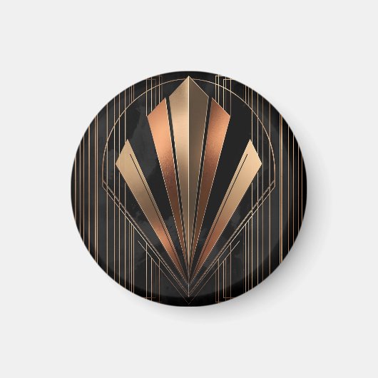 Art Deco Metallic Geometric Elegance Magnet (Vorne)