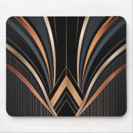 Art Deco Metallic Geometric Elegance Mousepad