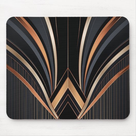 Art Deco Metallic Geometric Elegance Mousepad (Vorne)
